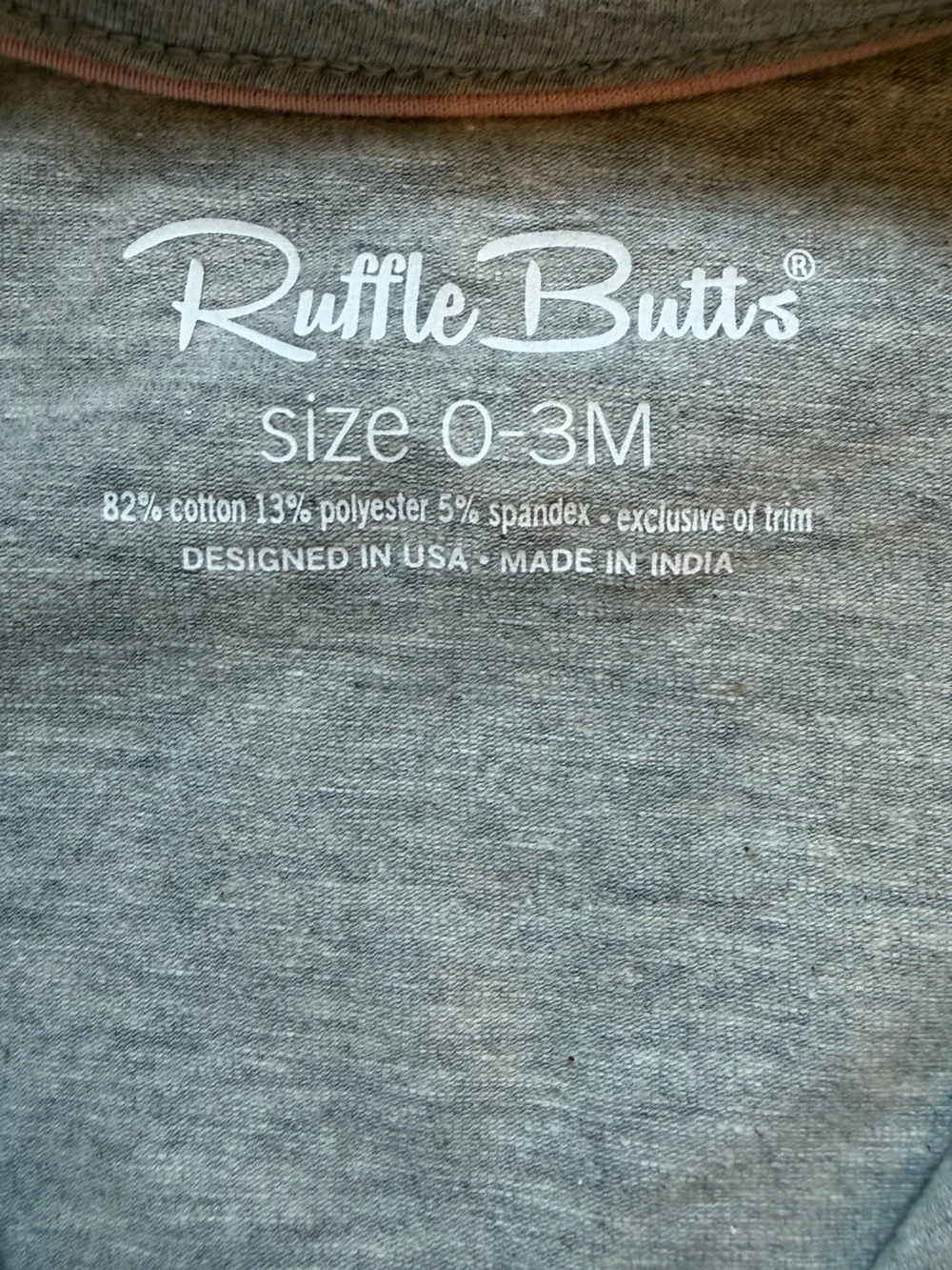 NWT RuffleButts Heather Gray Full Length Elastic Waist Ruffled Romper Girls 0-3M
